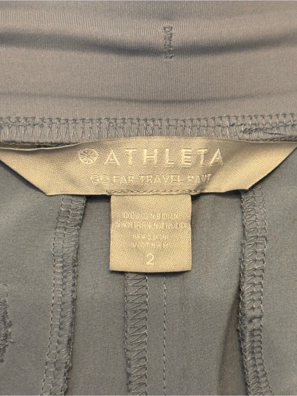 Athleta Light Gray Travel Pant - Size 2